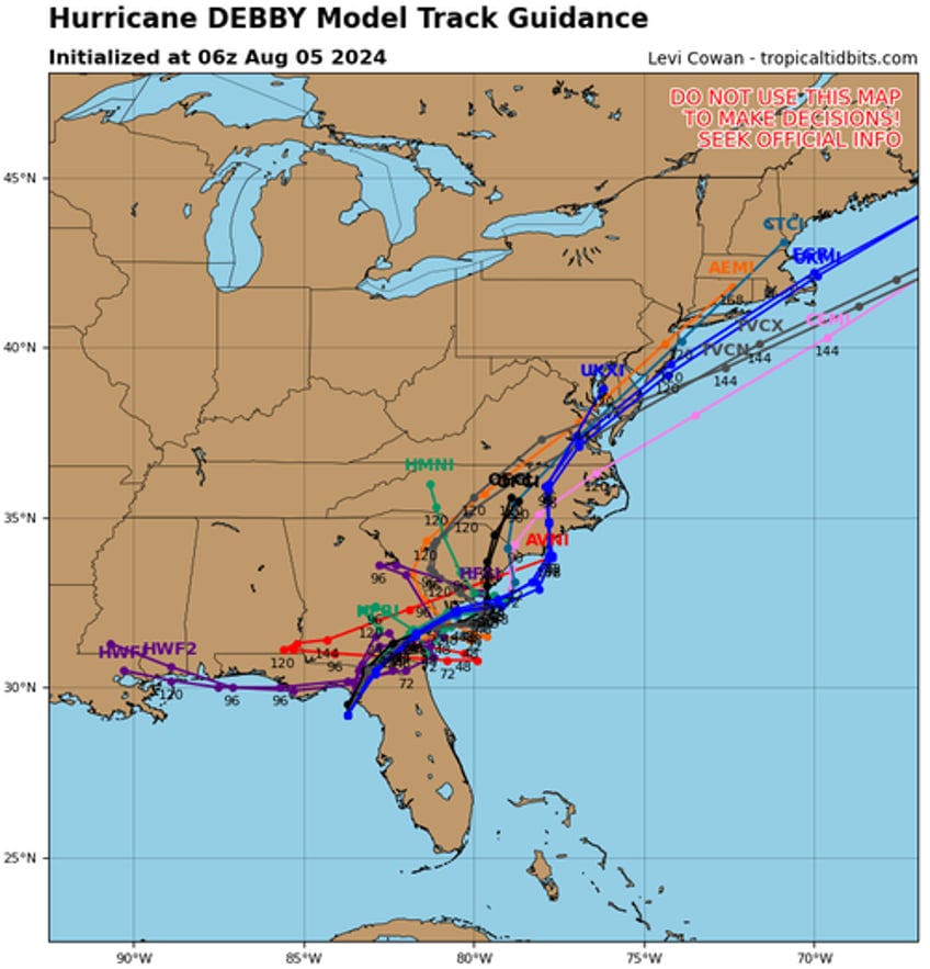 governors in 3 states declare emergencies as hurricane debby pounds florida and threatens east coast