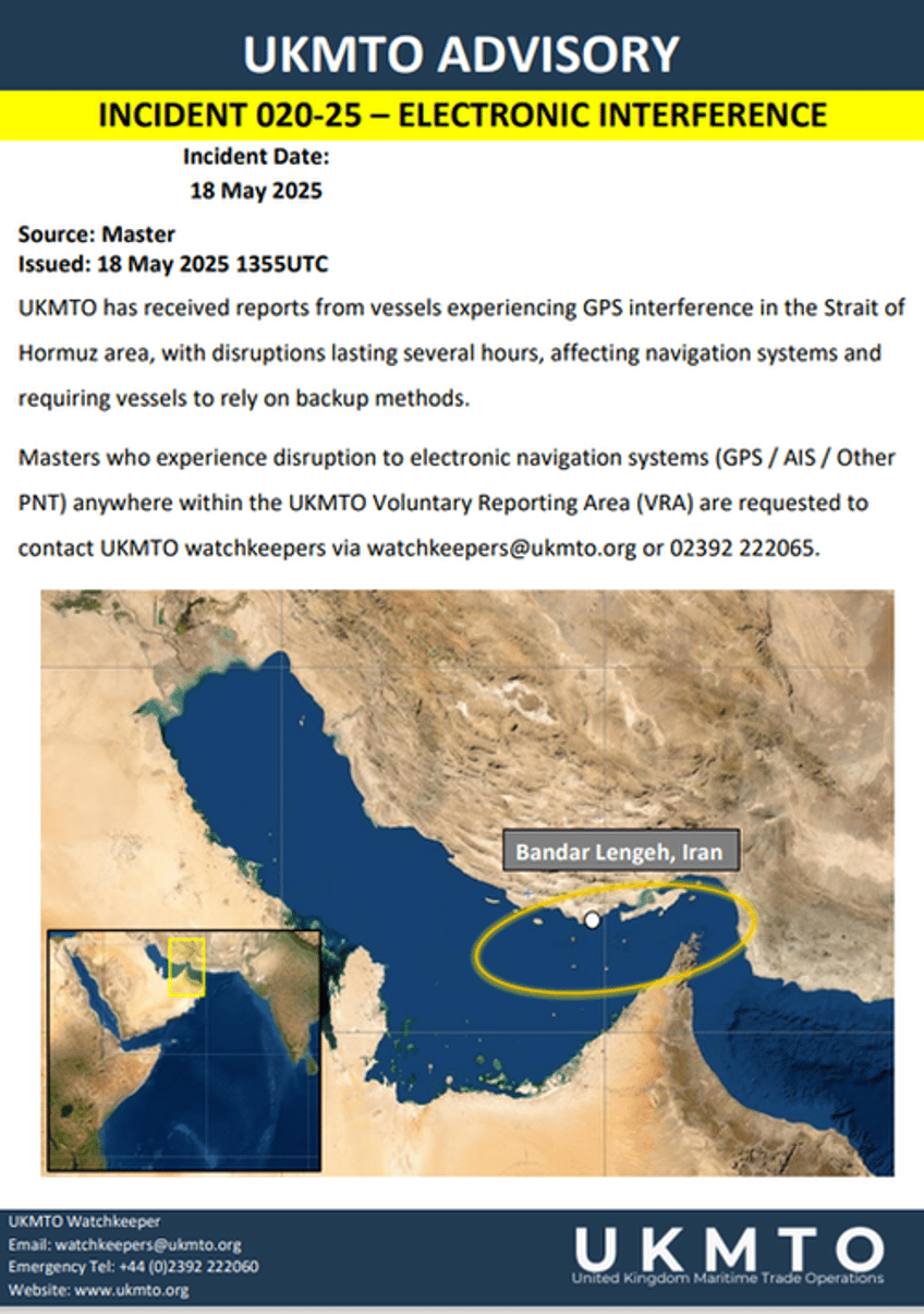 gps disruption reported in worlds most critical maritime chokepoint