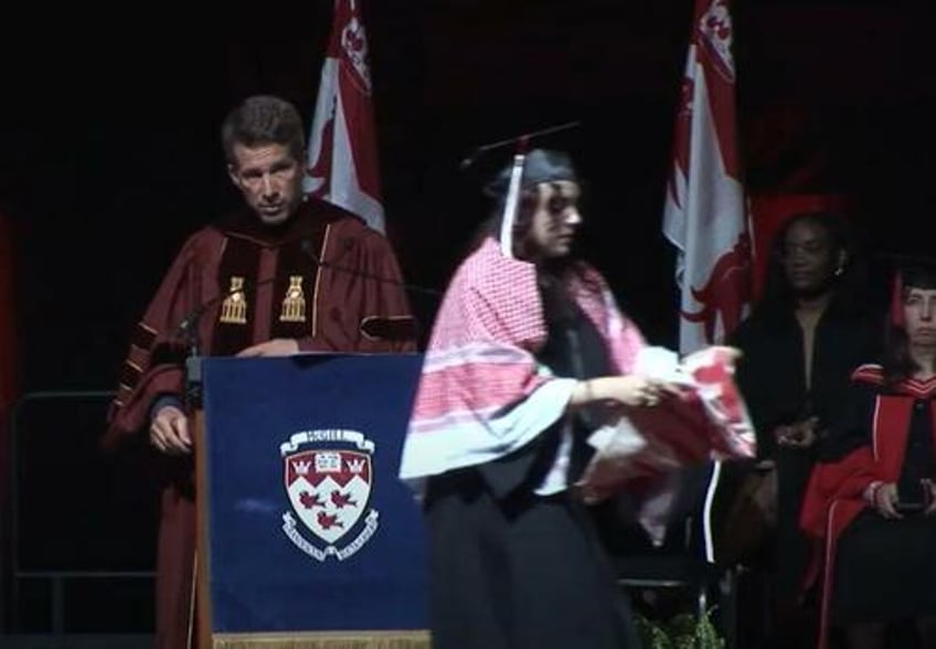 graduating mcgill student seen spitting at dean as crowd cheers