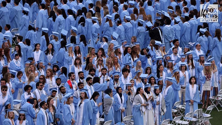 Graduates in cap and gowns