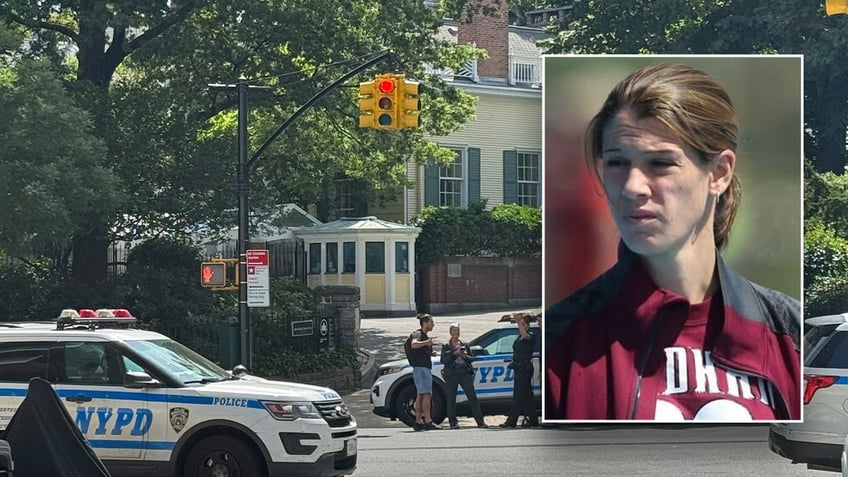 Police investigators at the scene of a murder-suicide near mayor Eric Adams home, Gracie Mansion