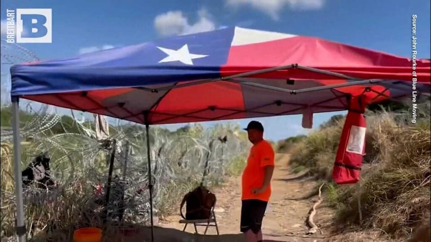 great american cleanup showcases the real border major crossing point has ladder texas tent