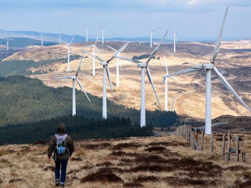 Wind turbines at Cefn Croes Wind Farm on 16th March 2025 in Cwmystwyth, Wales, United King