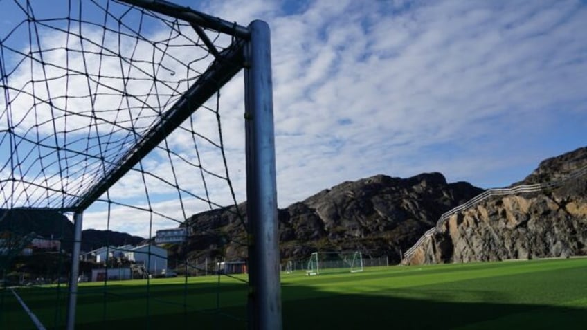 A football pitch in Maniitsoq -- a town with a population of 2,500