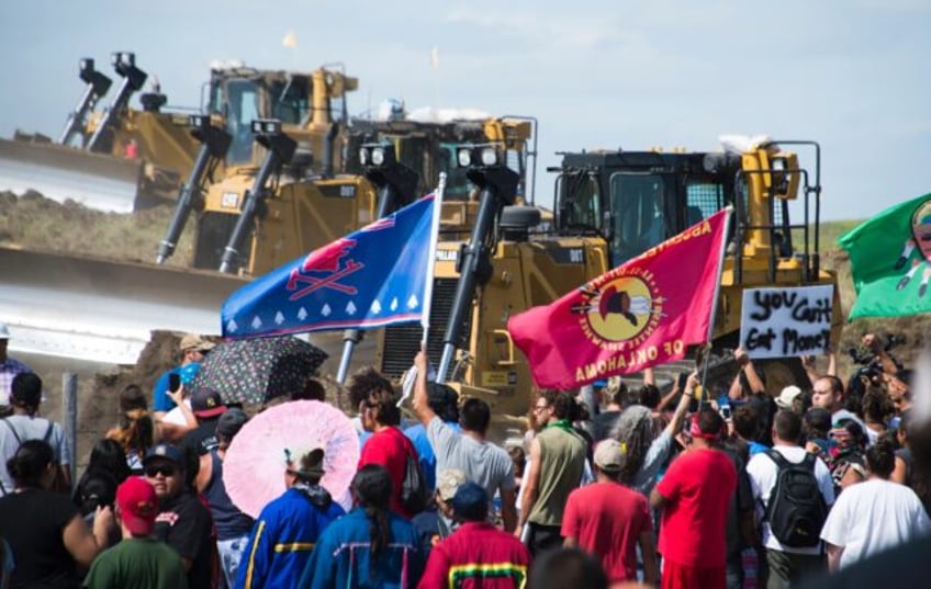 Members of the Standing Rock Sioux Tribe and their supporters opposed to the Dakota Access