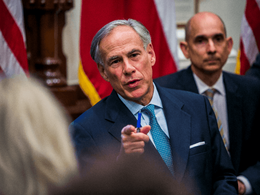 Texas Governor Greg Abbott holds a roundtable discussion with victims, family, and friends