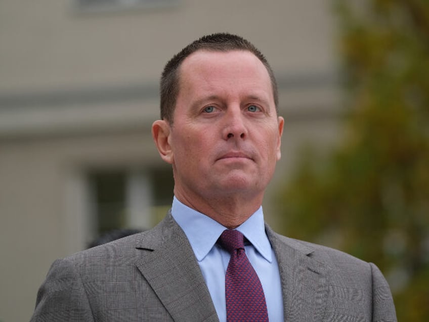 U.S. Ambassador to Germany Richard Grenell waits for the arrival of U.S. Secretary of Stat