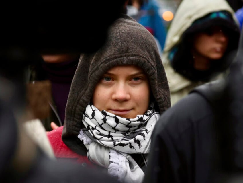 Swedish environmental activist Greta Thunberg attends a demonstration against the A69 moto