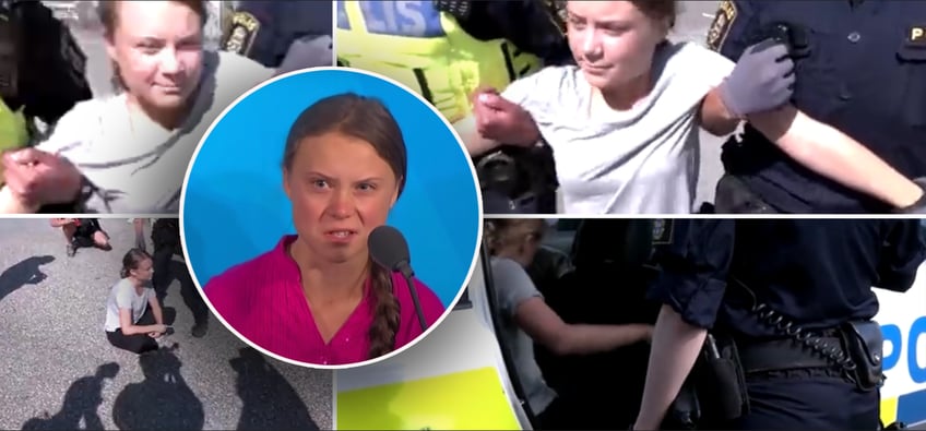 greta thunberg dragged out of oil facility by police claims crime is self defense from fossil fuels