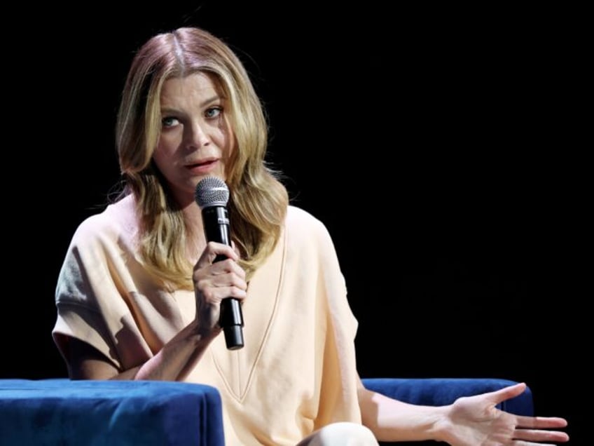 NEW YORK, NEW YORK - JUNE 14: Ellen Pompeo speaks onstage at Storytellers during the 2025