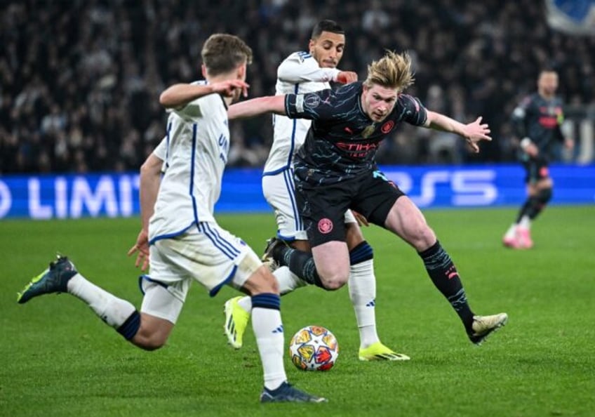 Kevin De Bruyne (right) was involved in all three Manchester City goals in Copenhagen