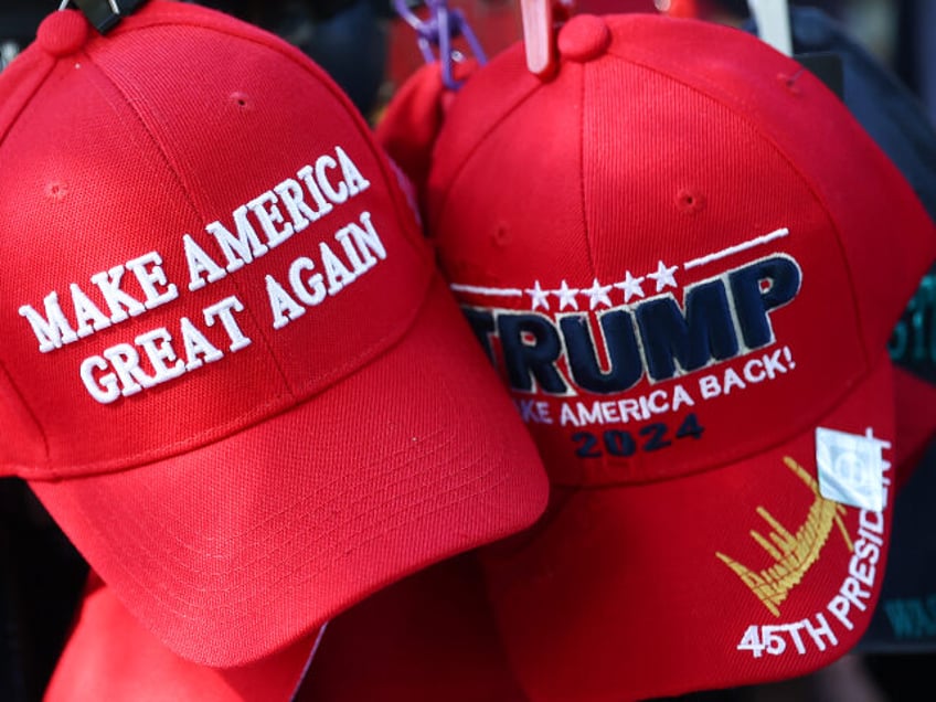 'Make America Great Again' and 'Take America Back!' caps are seen for