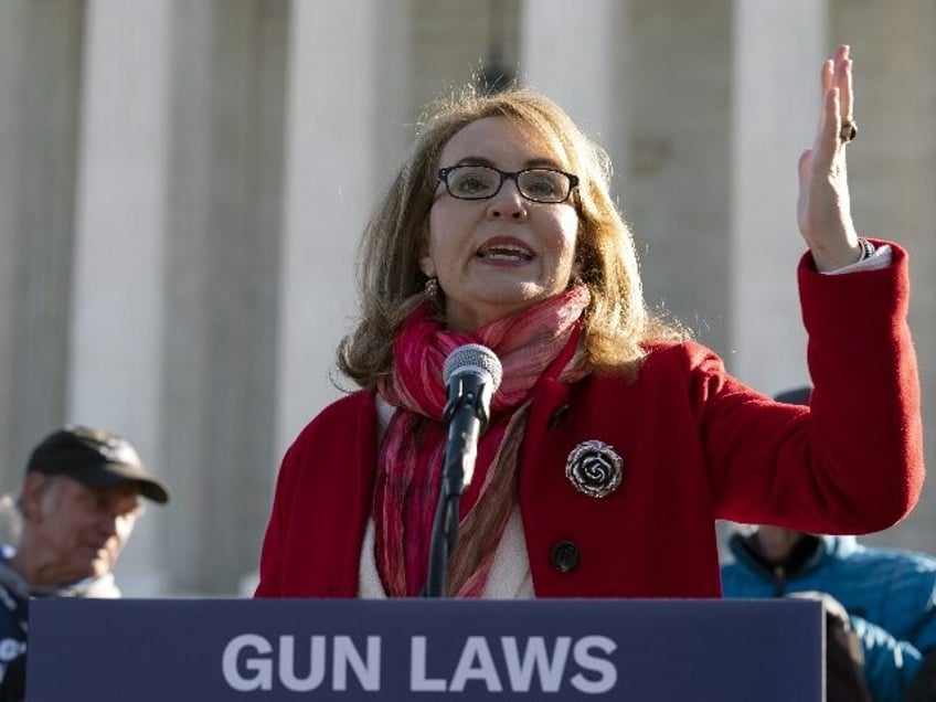 Former congresswoman and gun violence survivor Gabby Giffords D-Ariz. speaks during a rall