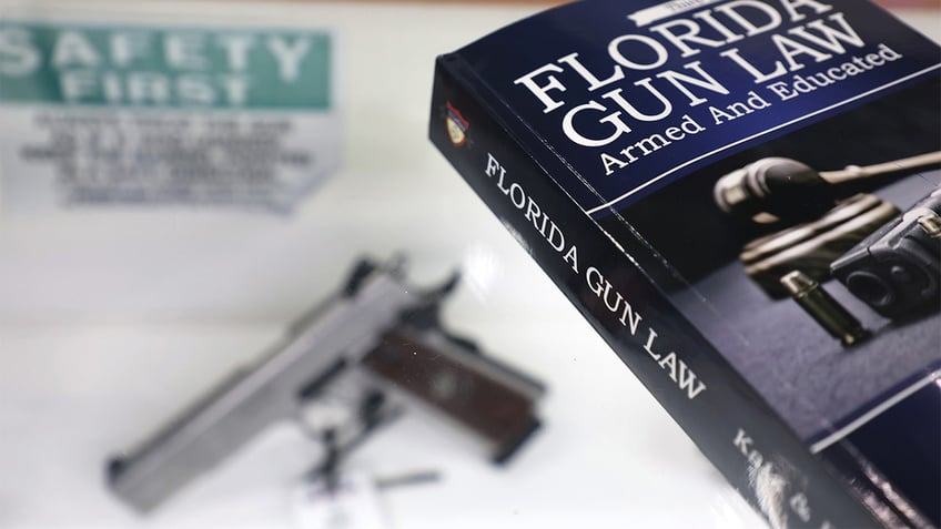 A Florida Gun Law book on display