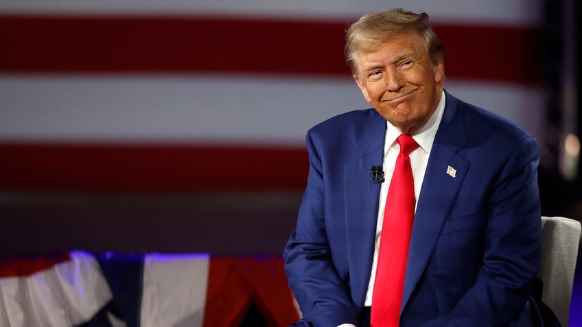 Republican presidential nominee, former U.S. President Donald Trump participates in a Fox News Town Hall with Sean Hannity at the New Holland Arena on September 04, 2024 in Harrisburg, Pennsylvania. 