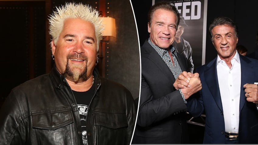 Guy Fieri, Sylvester Stallone and Arnold Schwarzenegger