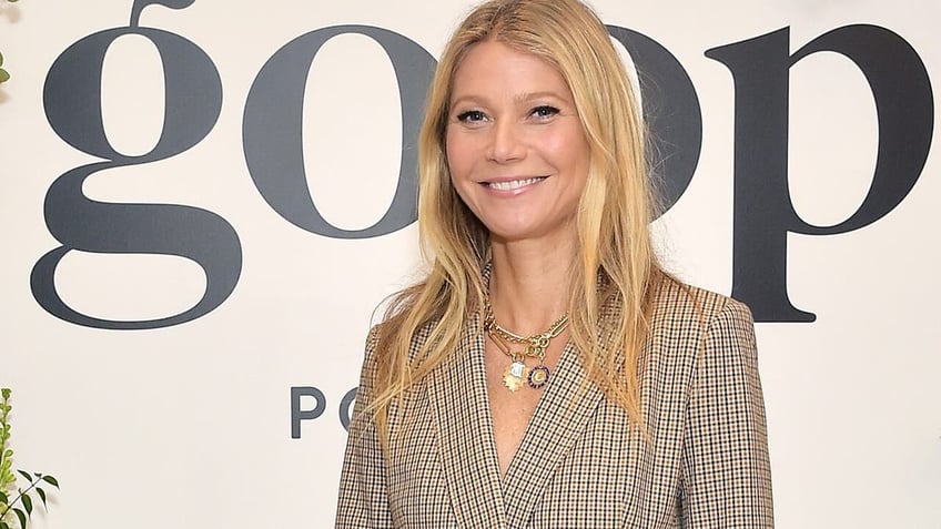 Gwyneth Paltrow wears striped jumpsuit at GOOP event