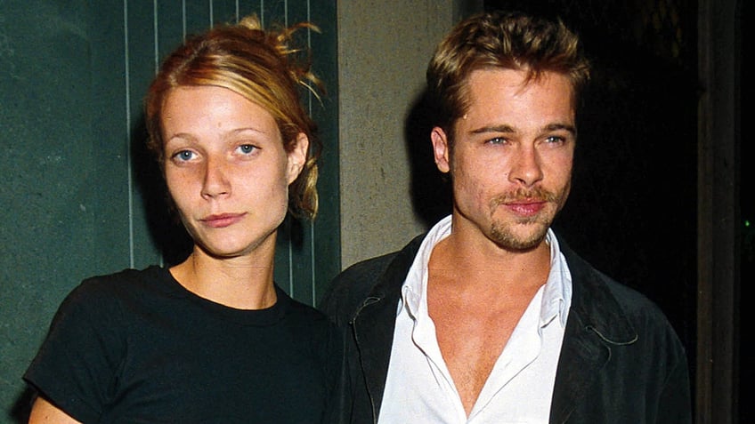 A photo of Gwyneth Paltrpw and Brad Pitt