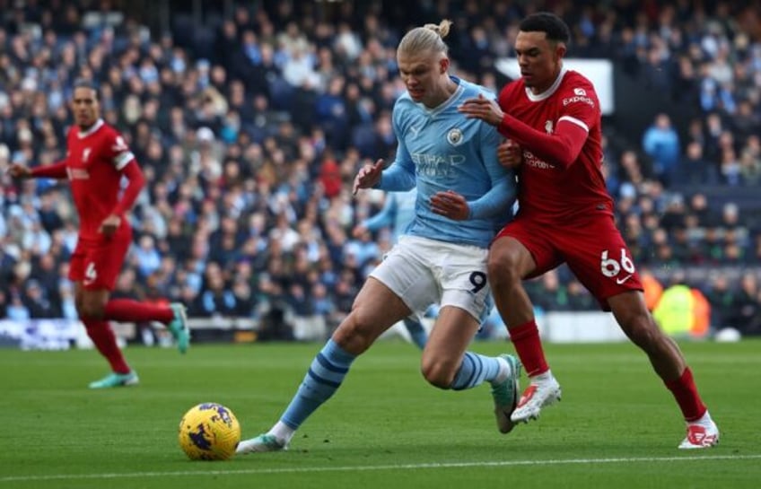 Erling Haaland (left) has hit back at Trent Alexander-Arnold's (right) claim that trophies