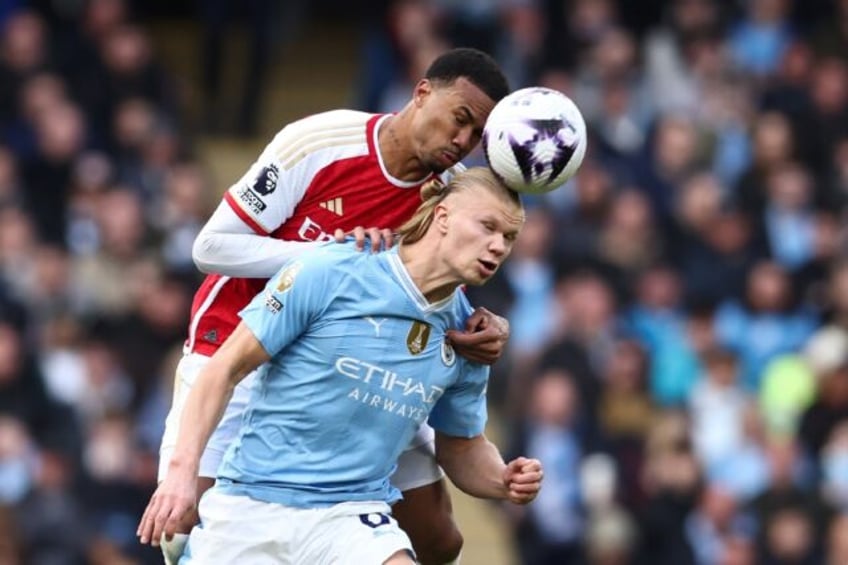 Erling Haaland (right) was well-marshalled in Sunday's 0-0 draw between Manchester City an