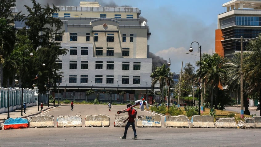 Man walking in Haiti