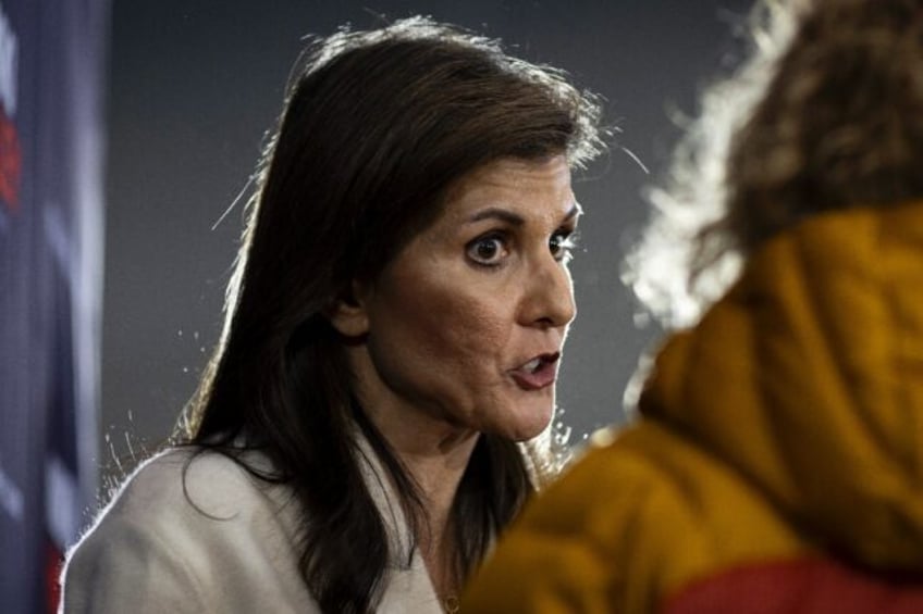 Former UN ambassador and 2024 Republican presidential hopeful Nikki Haley is trying to overcome the large lead held by former president Donald Trump in the days before the Iowa caucus, on January 15, 2024