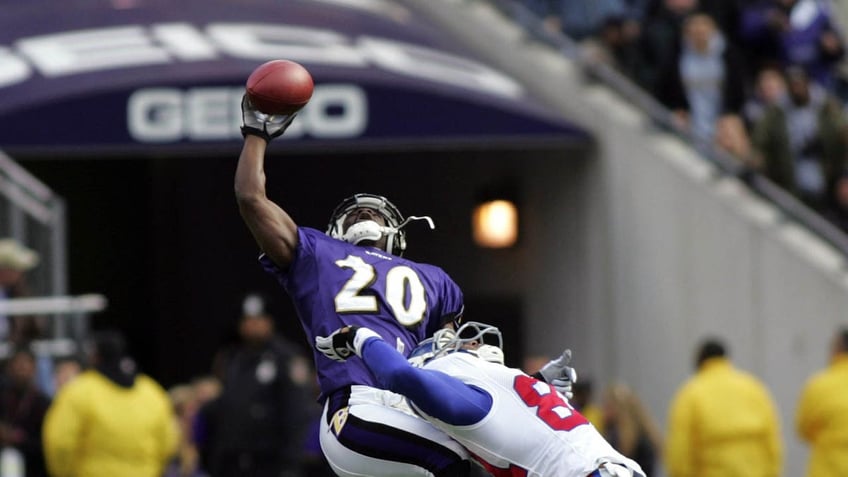 Ed Reed playing for the Ravens