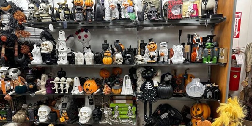 halloween decor swarms shelves in summer and social media users sound off already