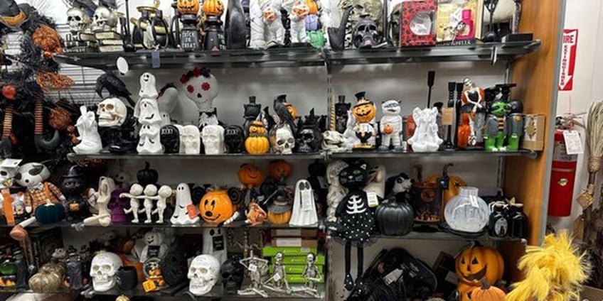 halloween decor swarms shelves in summer and social media users sound off already