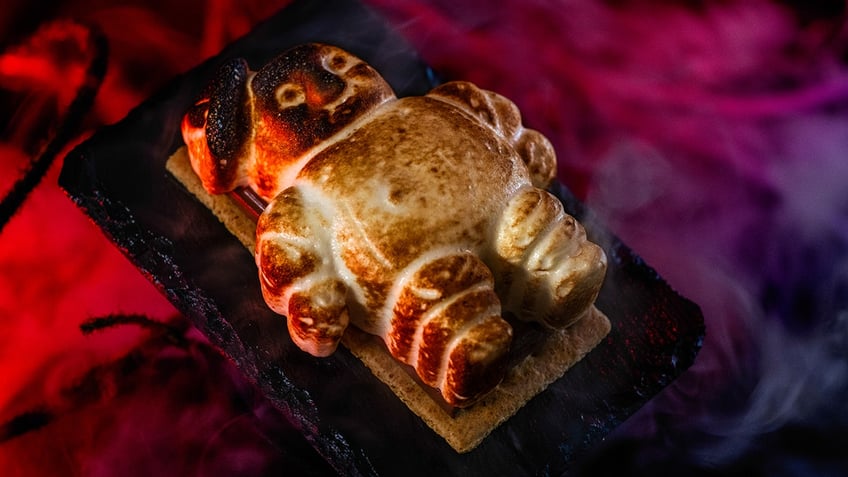 A smore with a stay-puft man marshmallow.