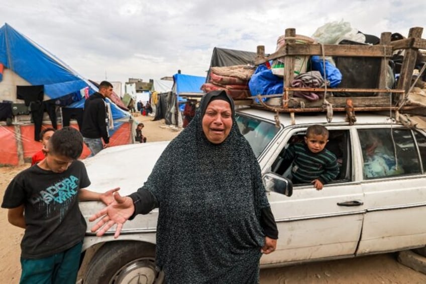 Some displaced Gazans were seen fleeing a feared offensive in Rafah, despite not knowing w