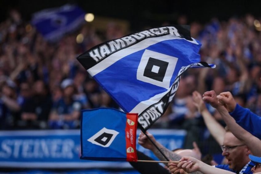 Hamburg fans ahead of Saturday's home clash with Ulm. Hamburg won to seal a return to the