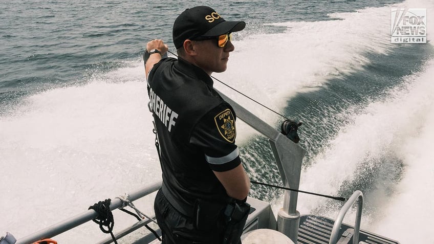 The Suffolk County Sheriffs Office Marine Unit patrols the Great Peconic Bay