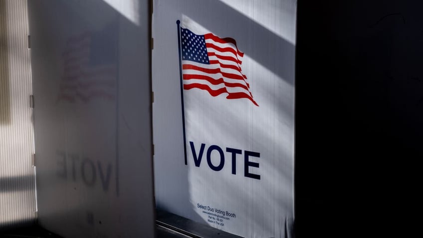 vote sign with US flag print