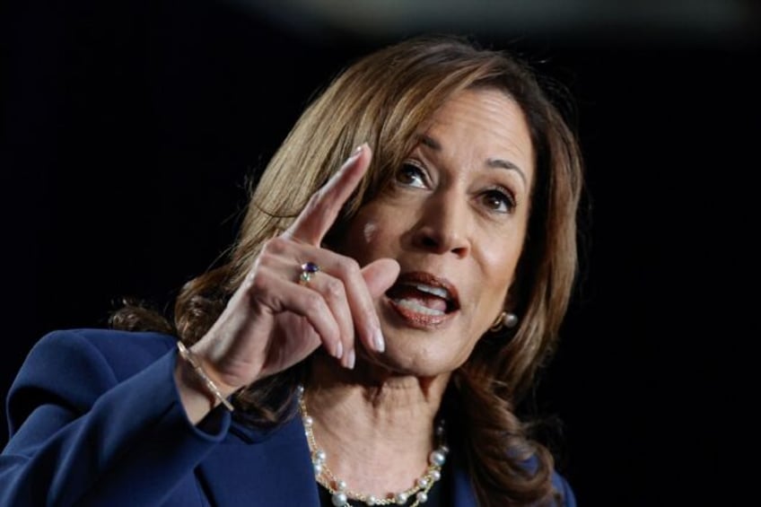 US Vice President Kamala Harris speaks at her first campaign rally in Milwaukee, Wisconsin