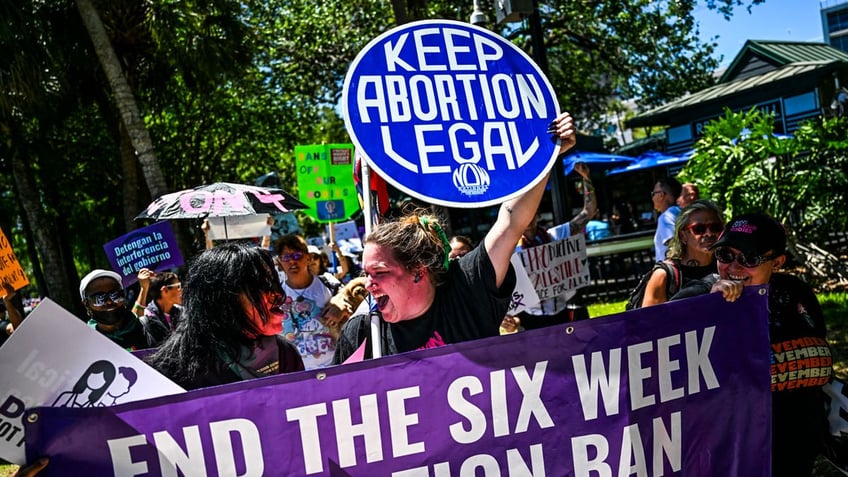 Pro-choice abortion protesters