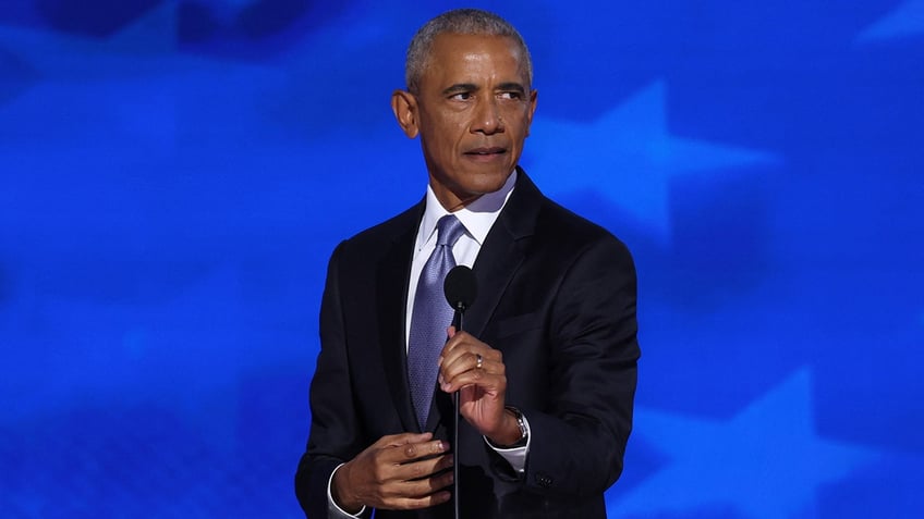 Barack Obama takes the stage during Day 2 of the Democratic National Convention