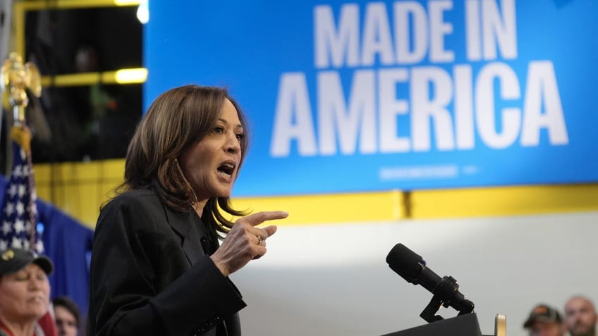 Kamala Harris closeup shot, pointing finger