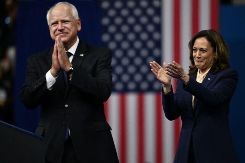 US Vice President and 2024 Democratic presidential candidate Kamala Harris introduces her