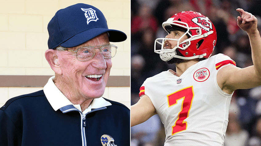 Lou Holtz and Harrison Butker