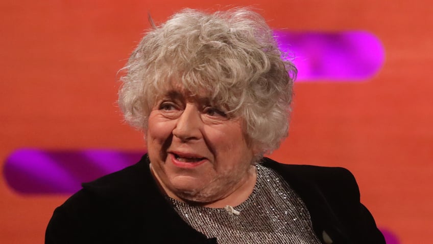 Miriam Margoyles speaks on a talk show