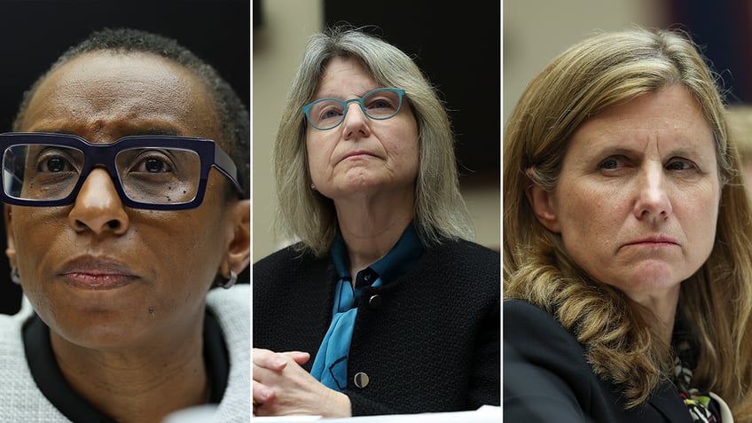 Harvard President Claudine Gay, MIT President Sally Kornbluth, and University of Pennsylvania President Liz Magill at a congressional hearing