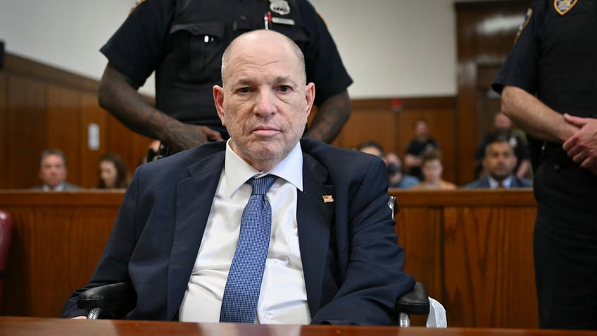 Harvey Weinstein sits in during a court hearing