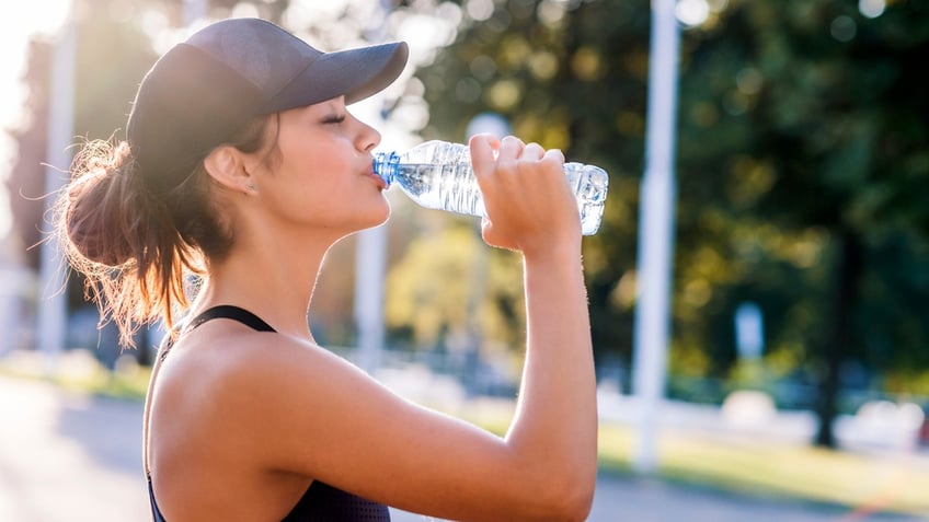 Woman drinking water