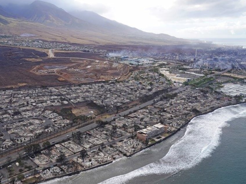 Wildfire wreckage is shown Thursday, Aug. 10, 2023, in Lahaina, Hawaii. The search of the