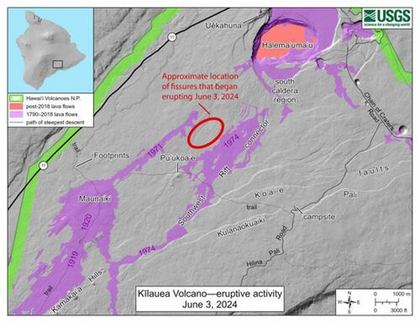 hawaiis kilauea volcano erupts in area that was dormant since 1974