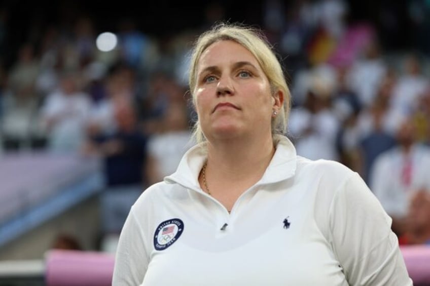 United States coach Emma Hayes watches on during her team's 4-1 win over Germany in Marsei