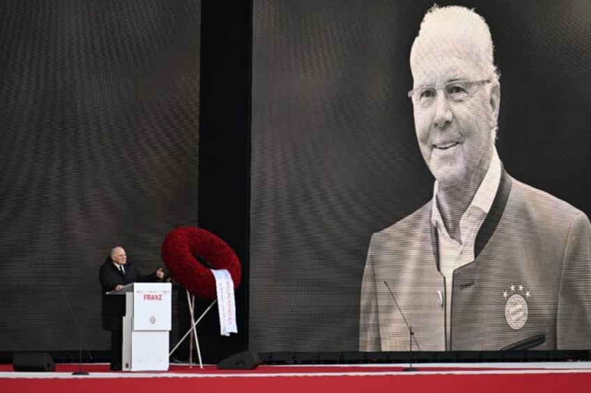 In an emotional speech, honourary president of FC Bayern Munich Uli Hoeness paid tribute to his "great friend" Franz Beckenbauer