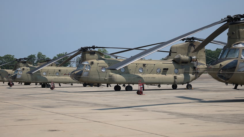 chinook helicopters on tarmac