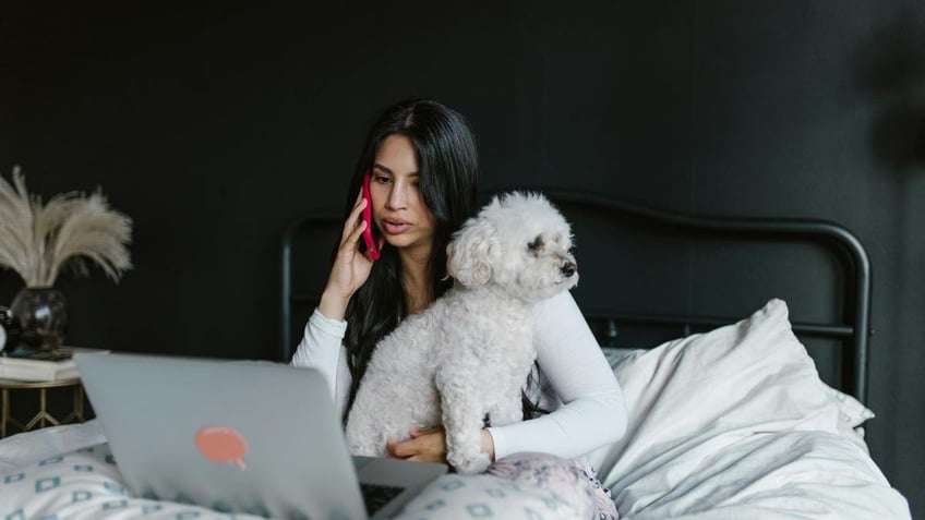 woman with dog